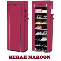 RAKUKU - Dusk Cover Shoe Rack 10 Tier Grid - MAROON