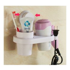 Rak Kamar Mandi Sikat Gigi Hairdryer / Tempat Hairdryer Dan Sikat Gigi Kualitas Import OS-02 - White