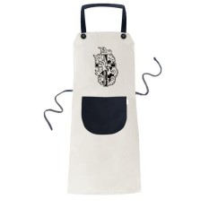 Agama Kristen Kudus Cross Api Memasak Dapur Beige Adjustable Bib Apron Saku Women Pria Chef Hadiah-Intl