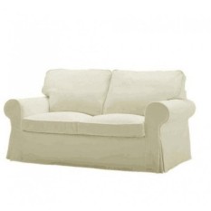 Replace Cover for IKEA Ektorp Two Seat Sofa Bed, Ektorp Two Seater Sleeper Sofa Cover, 100% Cotton Fabric, Multi Color Options (Beige)
