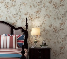 Retro Negara Amerika Non-woven Wallpaper Eropa Pastoral Kamar Tidur Ruang Tamu Sofa TV Wallpaper 0.53*10 M, K190906/SU Yahuang-Intl