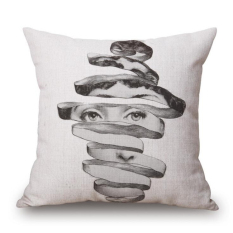 Retro Art Beauty Wajah Tengkorak Cushion Hitam dan Putih Linen Katun Bantal Home Furnishing Decorative Hot Hadiah (Multicolor12) -Intl