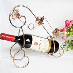 Retro Gaya Eropa Rak Anggur Besi Plating Elegan Pemegang Anggur Rumah Dekorasi Dapur Bar Pub Dekorasi 27 × 11 × 29 Cm-Intl