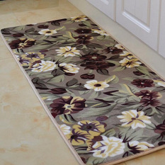 Retro Bunga dan Tanaman Dicetak Dapur Lantai Tikar Anti-slip Karpet untuk Kamar Tidur Ruang Tamu Dustproof Masuk Keset Teras Yoga Mat 50x120 Cm-Intl