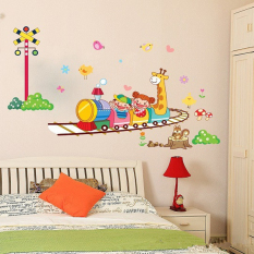 Roller Coaster Hewan Jerapah Stiker Dinding Rumah PVC Stiker Gaya Vinil Kertas Dekorasi WallPaper Ruang Tamu Kamar Tidur-Dapur Diseduh Sendiri Mungkin Ada Perbedaan Harga Seni Mural Perempuan Bayi Dekorasi Kamar Bermain Anak Panti Asuhan-Internasional