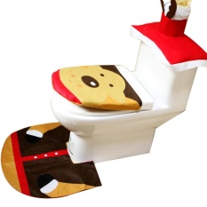 Roortour Dekorasi Natal Kursi Toilet Cover dan Kamar Mandi Karpet Set-Salju-Internasional