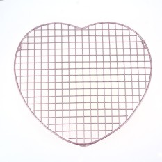 Kue Emas Rose Non-stick Heart-Shape Cooling Rack Heavy Bahan Baja-Intl