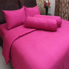 Rosewell Bedcover + Seprei Microtex Polos 200x200cm - Pink Tua