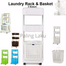 Rovega Laundry Rack & Basket 3 Susun RLB-300/ keranjang Baju kotor/ rak serbaguna