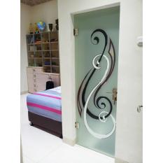 Roxy House Kaca Pintu Shower Kamar Mandi (Clear Tempered Motif Violino)