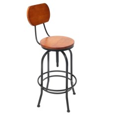 Industri Pedesaan Bar Stool Kayu Lusuh Feminim Antik Dapur Kursi Hitam-Internasional