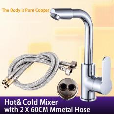 RuYiYu-360 Derajat Putar Bernilai Baik Modern Panas & Dingin Mixer Stainless Steel Single Menangani Brushed Steel Kitchen Sink faucet, pemasangan yang mudah Brushed Nikel Kitchen Faucet, Thermostatic Kran-Intl