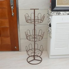 RuYiYu-Besi Tiga Layer Shoes Rack Rak Pintu Dustproof Cat Kreatif Sepatu Rak Penyimpanan, Besi Slipper/Kamar Mandi Sandal, Perakitan Sederhana-Intl