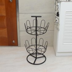 RuYiYu-Besi Dua Layer Shoes Rack Rak Pintu Dustproof Cat Kreatif Sepatu Rak Penyimpanan, Besi Slipper/Kamar Mandi Sandal, Perakitan Sederhana-Intl