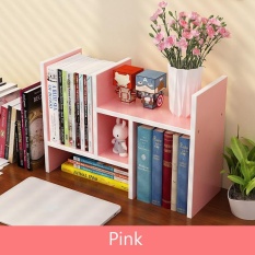 RuYiYu-Kayu Adjustable Desktop Bookcase Office Organizer Shelf Rack, Supply Rak Penyimpanan, 30 W X 35 H X 17 D; Extended-58 W X 35 H X 17 D. -Intl