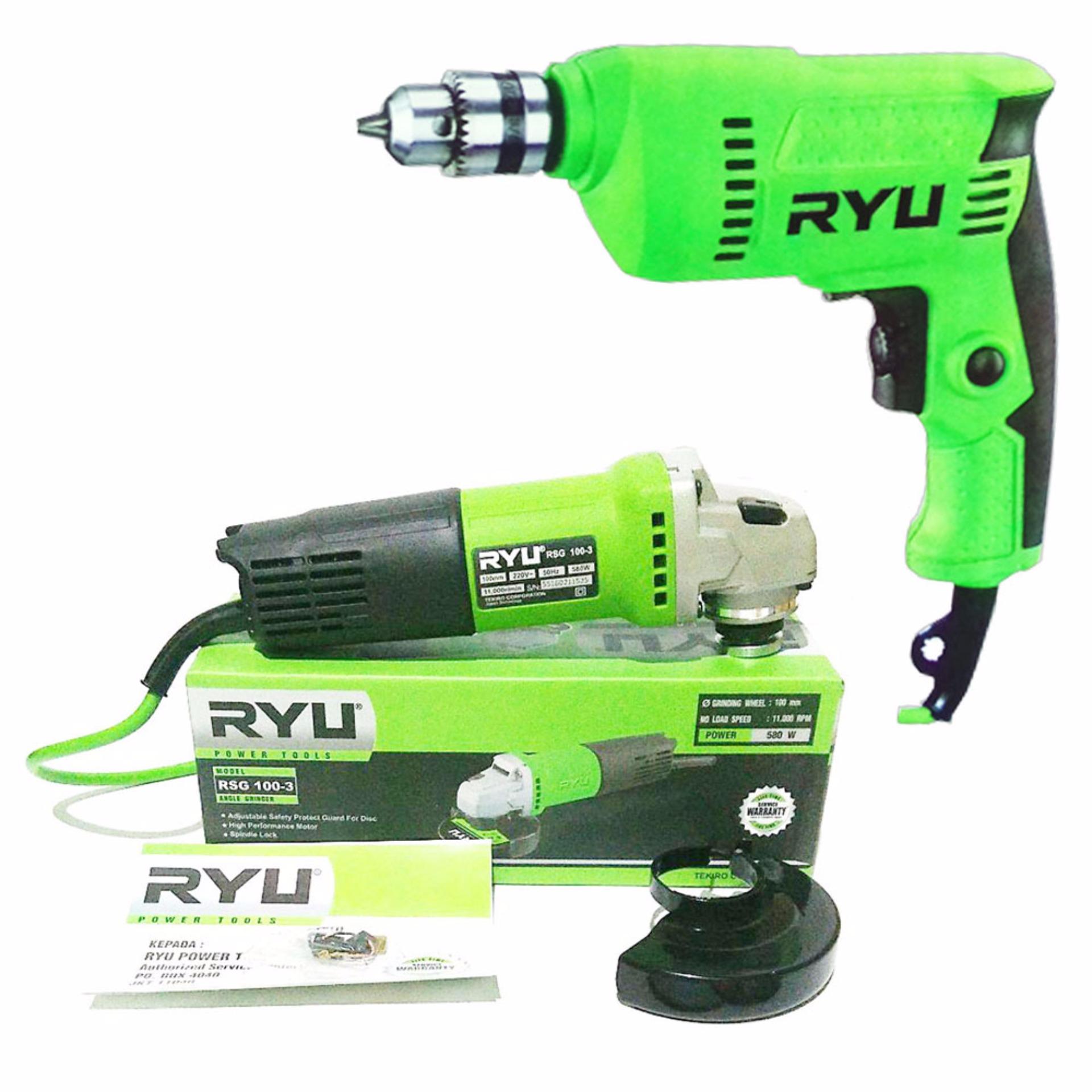 Ryu Paket Mesin Bor & Gurinda Tangan Ryu Paket Mesin Bor & Gurinda Tangan