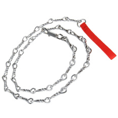 S & F Kualitas Tinggi Tahan Lama Twist Bentuk Cincin Besi Rantai Anjing (Silver Red)