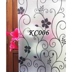 SANDBLAST STICKER KACA 45CM X 5M KC006 BLACK VECTOR N FLOWER