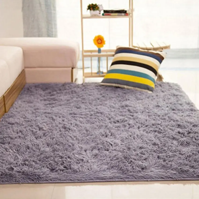 Sanwood Modern warna Candy lembut anti selip karpet Flokati tinggal kamar tidur tikar karpet tebal 40