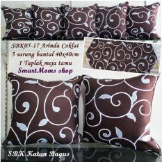 SARUNG BANTAL SOFA KATUN SHABBY / MINIMALIS / SBK SET / ARINDA COKLAT