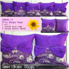 SARUNG BANTAL SOFA MINIMALIS /KURSI SET/ SHABBY / PITA BUNGA UNGU