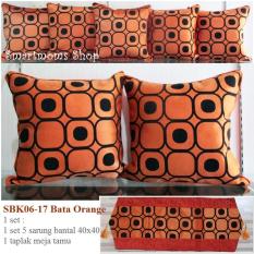 SARUNG BANTAL SOFA MINIMALIS /KURSI SET/SBK SET / RETRO BATA ORANGE