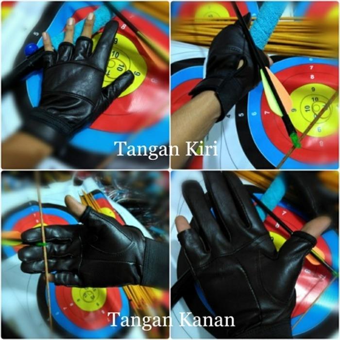 Sarung Tangan Panahan Kulit 1 Set / Archery Glove Leather