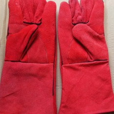 Sarung Tangan Welder / Las 14 inch Merah / kulit sukaregang garut / sarung tangan proyek