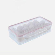 Tertutup Rak Kulkas Plastik Kotak Penyimpanan Makanan Kotak Wadah Pelestarian Kebutuhan Dapur Dilipat Makanan Kotak Pelestarian (Pink) 29x15x6 Cm-Intl