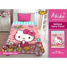 Selimut Akiko Sutra Panel 150x200 Hello Kitty Cake