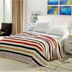 Selimut Bulu super Lembut halus dewasa ukuran 200x230 motif linekadot