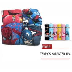 Selimut karakter laki laki ukuran 150x200 FREE termos karakter 1pc