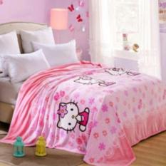 Selimut Motif Hello Kitty 3D Kualitas Import ukr 150x200