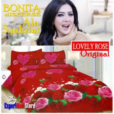 Seprai Bonita Ala Syahrini Original Tipe LOVELY ROSE 180 x 200 - 1Sprai - 2bantal - 2guling