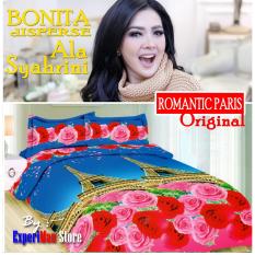 Seprai Bonita Ala Syahrini Original Tipe ROMANTIC PARIS 180 x 200 - 1Sprai - 2bantal - 2guling