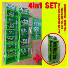 Set 4In1 Resleting Karakter Rak Tas Rak Sepatu Rak Jilbab Rak Kosmetik K Roppi