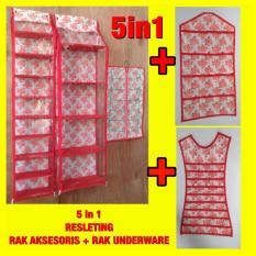 Set 5In1 Rak Tas Rak Sepatu Rak Jilbab Rak Aksesoris Rak Underware Resleting BO0143A