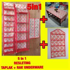 Set 5In1 Rak Tas Rak Sepatu Rak Jilbab Taplak Rak Underware Resleting Z0145A