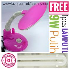 SHIGEN Lampu Meja, Belajar, Kerja, Baca, Desk Lamp SG-306 + FREE 1pcs Lampu TL 9W (Putih Terang)