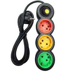 Shinyoku SYK-503C - Stop Kontak 3 Lubang + Switch - Hitam