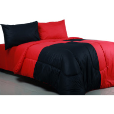 Sierra - Bedcover dan Sprei Domino - Polos Hitam x Merah Cabe