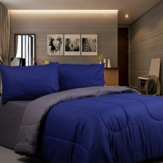 Sierra - Bedcover dan Sprei - Polos Dk Blue x Abu