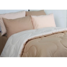 Sierra - Bedcover dan Sprei - Polos Mocca x Cream