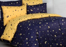 Sierra - Bedcover dan Sprei - Starry Night Navy x Kuning