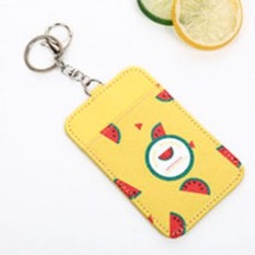 Simida Rumah Penyimpanan PU Leather ID Nama Bisnis Bank Kredit Travel Bus Pass KeyChain Pemegang Kartu-Intl