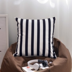 Sederhana Sekarang Nordic Hitam dan Putih dengan Nada Sederhana Plaid Bantal Cover Fashion Sofa Cushion Car Back Lumbar Pillow- INTL
