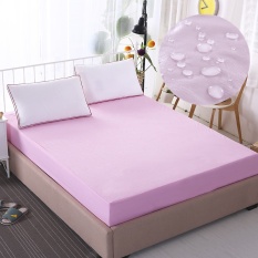 Ukuran Single Mattress Protector-100% Tahan Air, Hypoallergenic-Grosir Katun Terry Cover, Pink-Intl