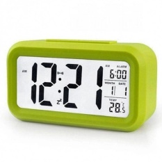 Smart Digital LCD/LED Alarm Clock Temperature Calendar Auto Night Sensor Clock - Green