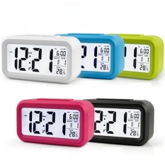 Smart Digital LCD/LED Alarm Clock Temperature Calendar Auto Night Sensor Clock - Random Colour