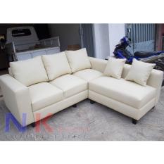 Sofa kursi Tamu L Minimalis, sofa sudut kantor + Meja - JABODETABEK ONLY.